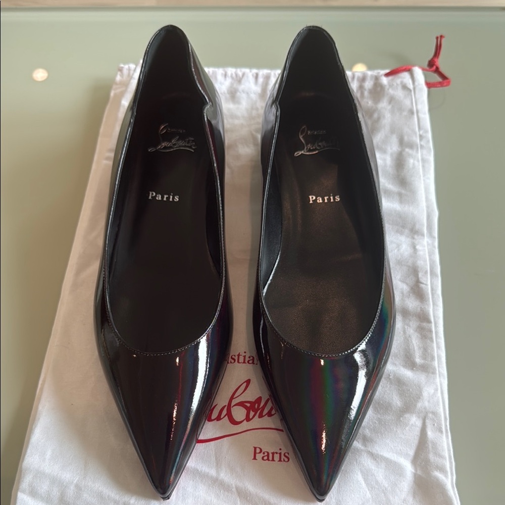 Christian Louboutin Black Heels Sleek Patent Leather